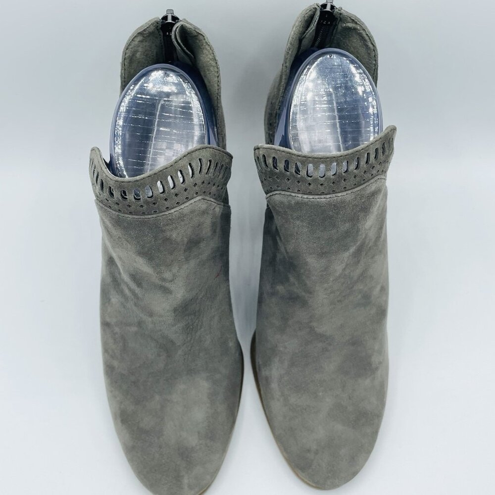 Vince Camuto Boots Womens Size 8 Gray Suede Leather Zip Ankle Heel Booties - Picture 5 of 11